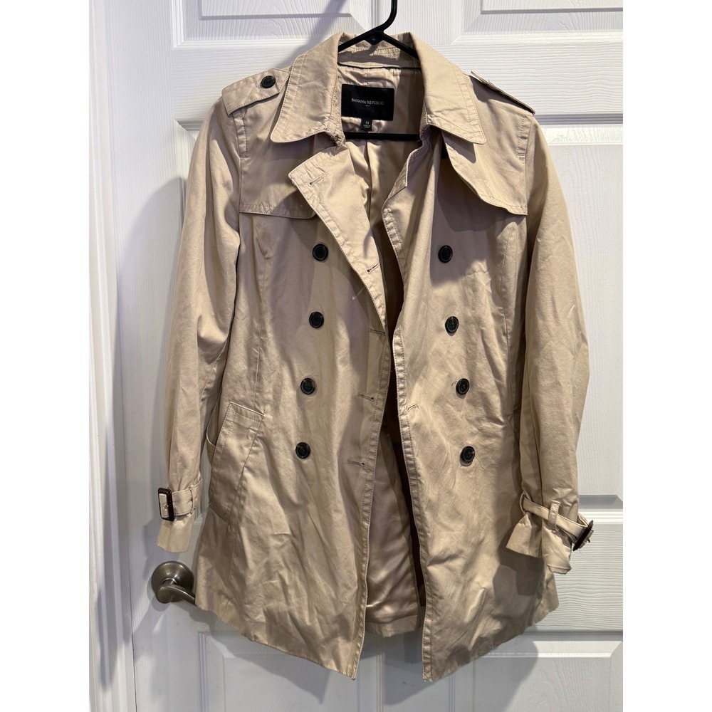 Banana Republic Womens‎ Tan Double Breasted Trench Coat Jacket 311002-00 Size M